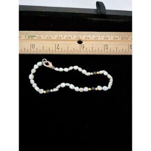 freshwater pearl and metal ball bracelet